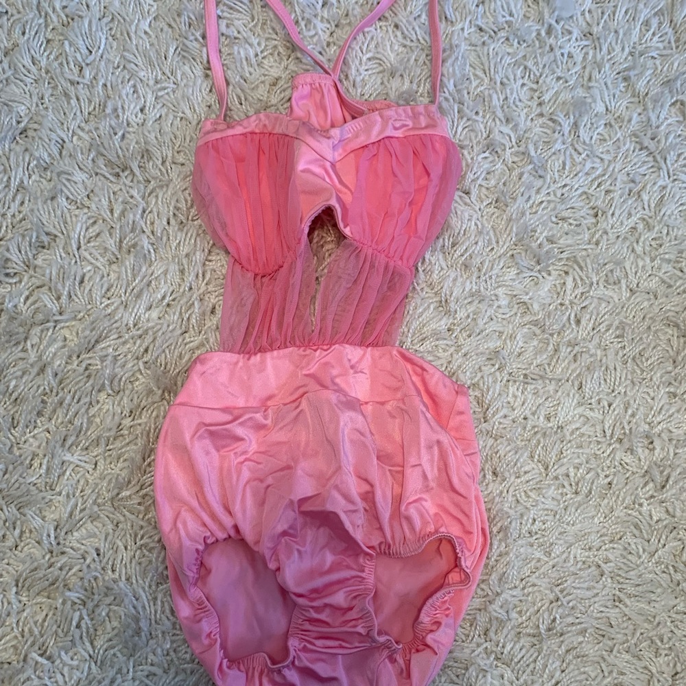 Pink leotard with tutu costume